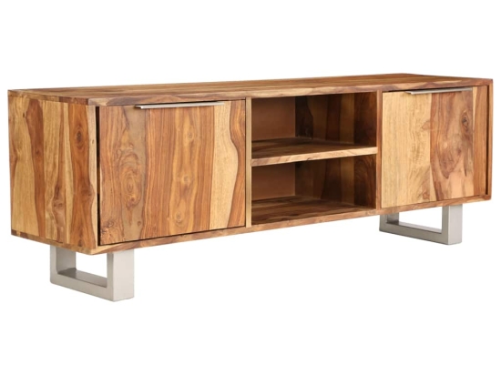 Έπιπλο τηλεόρασης μελί από μασίφ ξύλο sheesham 118x30x40 εκ