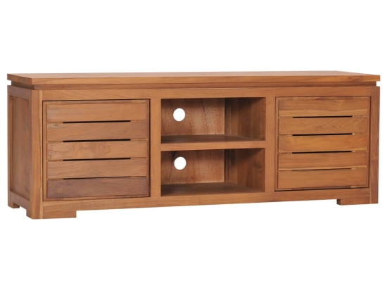 Έπιπλο τηλεόρασης από μασίφ ξύλο teak 110x30x40 εκ