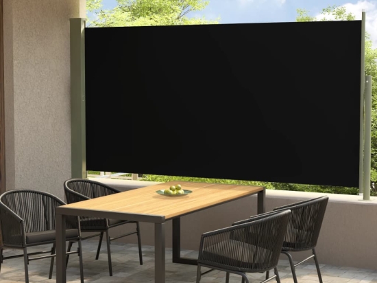 Σκίαστρο Πλαϊνό Συρόμενο Βεράντας Μαύρο 160 x 300 εκ.