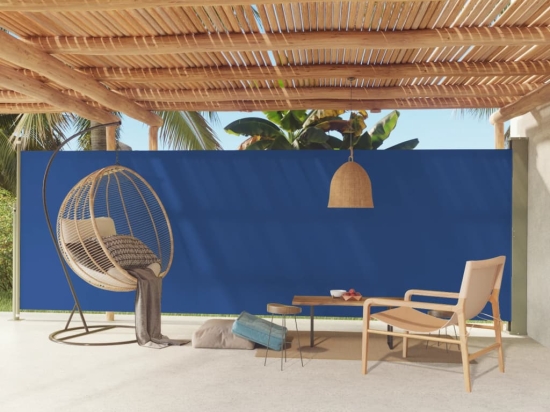 Σκίαστρο Πλαϊνό Συρόμενο Βεράντας Μπλε 180 x 600 εκ.