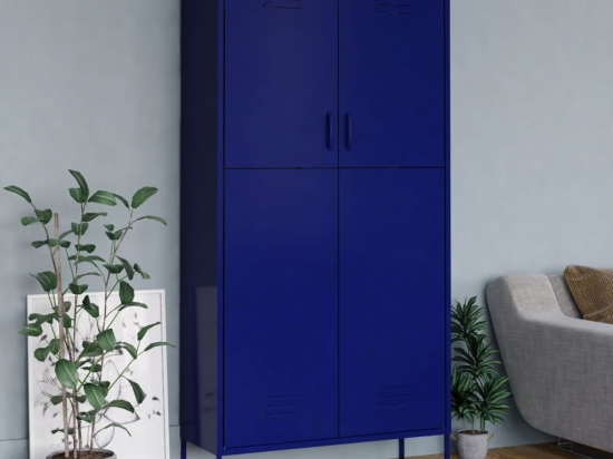 Ντουλάπα σε ναυτικό μπλε χρώμα από ατσάλι 90x50x180 εκ