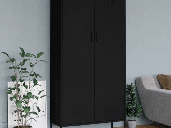 Ντουλάπα μαύρη από ατσάλι 90x50x180 εκ