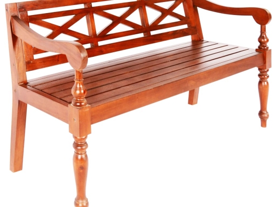 Παγκάκι Batavia σκούρο καφέ από μασίφ μαόνι 123x50x81 εκ
