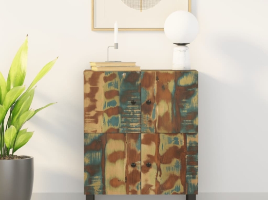 Ντουλάπι με 4 Πόρτες 60x33x75 εκ. από Μασίφ Ανακυκλωμένο Ξύλο