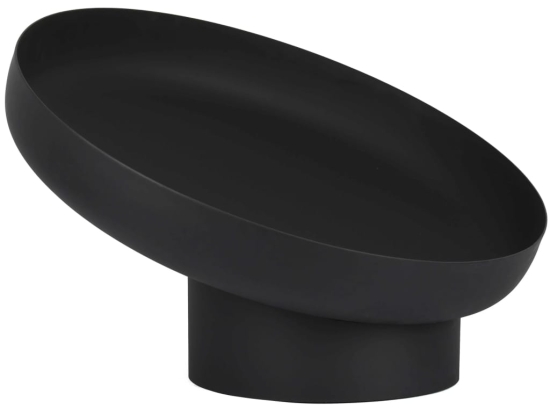 Esschert Design τζάκι εξωτερικού χώρου κεκλιμένο από μαύρο ατσάλι 60x56x38 εκ