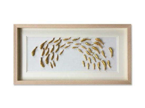 Fish πίνακας με χρυσά ψάρια 82.5x42.5 εκ