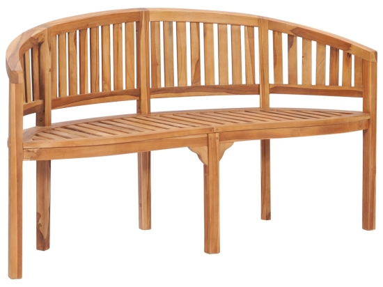 Παγκάκι με καμπυλωτή πλάτη από μασίφ ξύλο teak 151x62x86 εκ