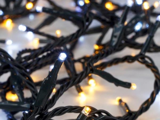 200 Led λαμπάκια με μετασχηματιστή ρεύματος IP44 με επιλογή για λευκό θερμό ή ψυχρό φως 12μ