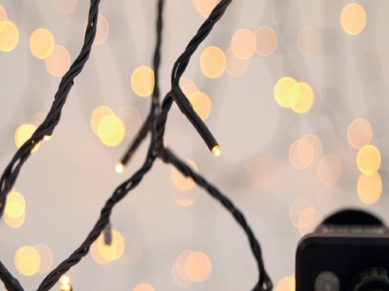 900 Led λαμπάκια με 8 προγράμματα μετασχηματιστή ρεύματος και πράσινο καλώδιο IP44 λευκό θερμό φως 45μ