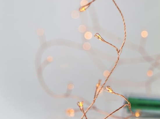 Cluster 50 mini led με μπρονζέ χάλκινο καλώδιο IP20 λευκό θερμό φως 240 εκ