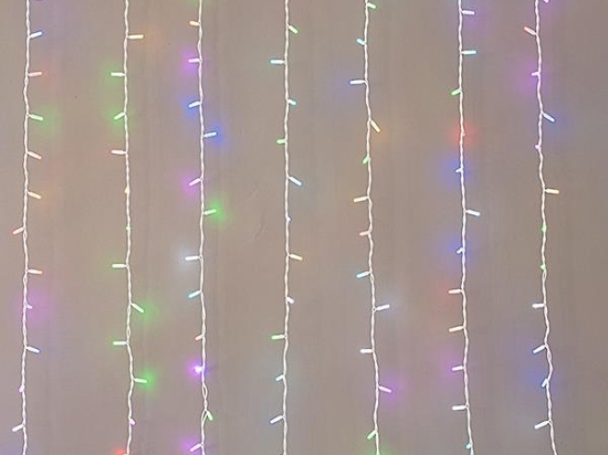 480 led κουρτίνα με λευκό καουτσούκ καλώδιο χωρίς μετασχηματιστή IP65 synchronous RGBW 300x300 εκ