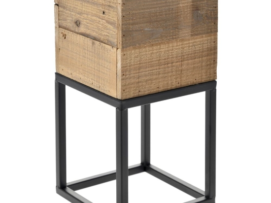 Κασπώ ξύλινο  σε μεταλλική βάση μαύρη 18x18x34 εκ