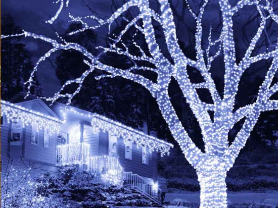 1200 Led λαμπάκια IP44 με 8 προγράμματα φωτισμού πράσινο καλώδιο και ψυχρό λευκό φως 24μ