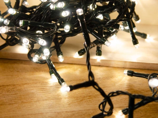 400 LED Εξωτερικού χώρου IP44 με 8 προγράμματα φωτισμού  πράσινο καλώδιο - Soft White φως 16m G/SW