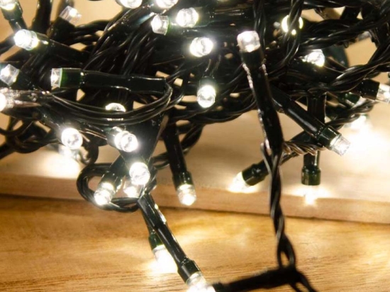800 Led λαμπάκια IP44 με 8 προγράμματα φωτισμού πράσινο καλώδιο και soft white φως 40μ
