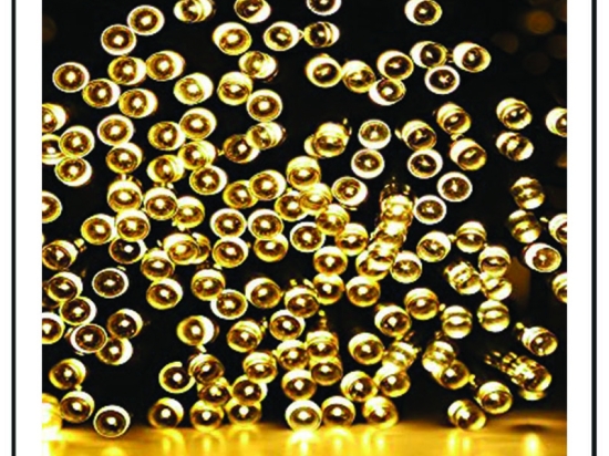 100 Led IP44 με 8 προγράμματα πράσινο καλώδιο και θερμό λευκό φως 4μ