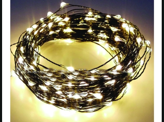 100 Led λαμπάκια αδιάβροχα μπαταρίας ή ρεύματος με χρονοδιακόπτη με μαύρο χάλκινο καλώδιο και soft white φως 10μ