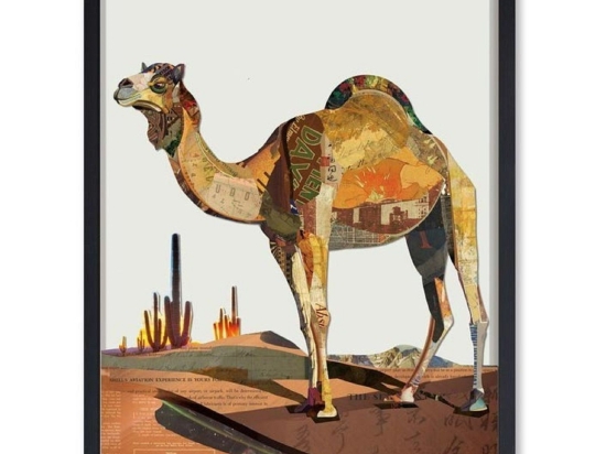 Camel πίνακας από 3D κολλάζ σε σχήμα καμήλας 75x100 εκ.