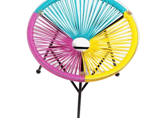 Aruba πολύχρωμο rattan τραπέζι εξωτερικού χώρου 46x46x46 εκ
