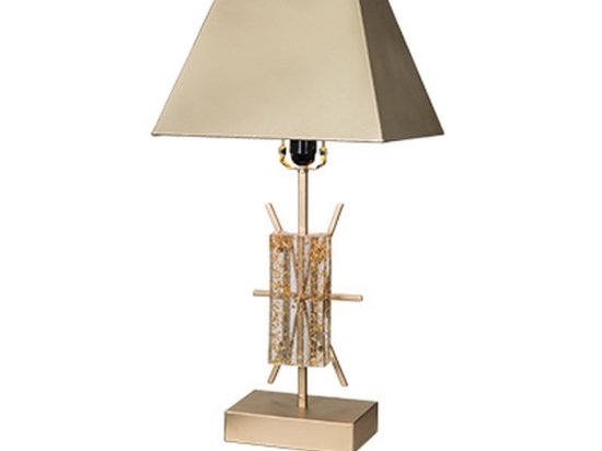 Λαμπατέρ επιτραπέζιο μπεζ μεταλλικό chic 35x25x66 εκ