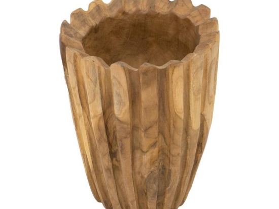 Woody ξύλινο διακοσμητικό μπωλ από ξύλο teak 19x19x21 εκ