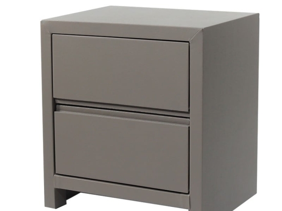 Zri ξύλινο μασίφ γκρι κομοδίνο 50x40x55 εκ