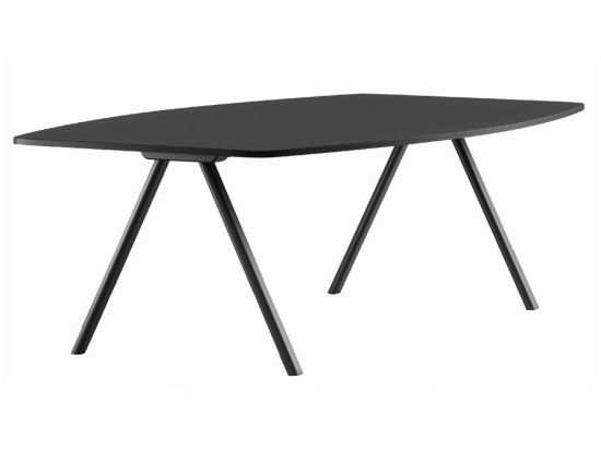 Surfy Hub oval γραφείο με μεταλλικά πόδια και laminate επιφάνεια
