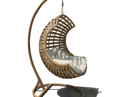 Dallin Steel κούνια σε μαύρο ή φυσικό χρώμα wicker 103x120x197 εκ
