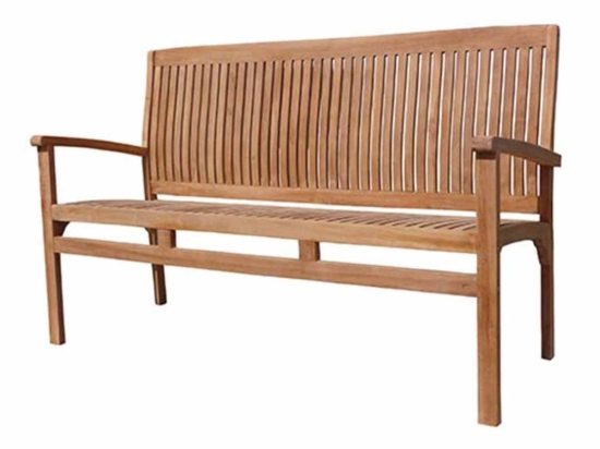 Teak παγκάκι εξωτερικού χώρου με μπράτσα 150 εκ