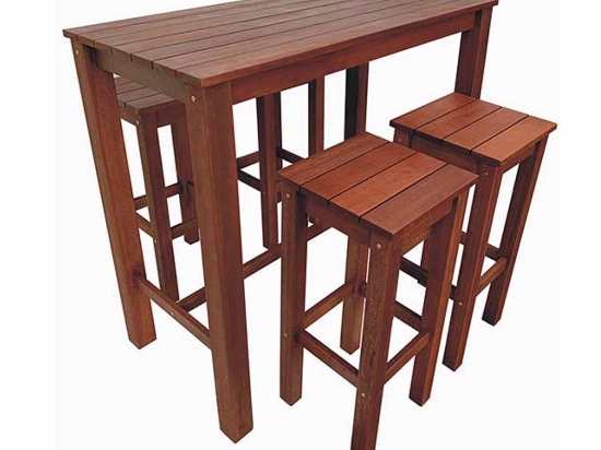 Bar set πέντε τεμαχίων από ξύλο Meranti