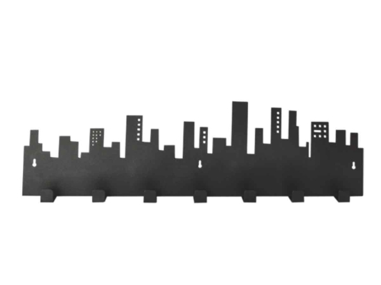 Μεταλλική κρεμάστρα Skyline επτά θέσεων σε τρία χρώματα 64x3x18 εκ