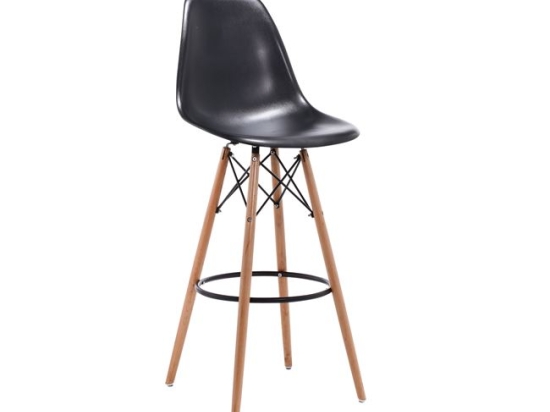Art wood σκαμπώ bar pp μαύρο με πλάτη 47x54x109 εκ