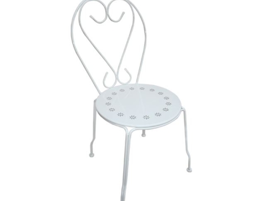 Bistro καρέκλα μεταλλική λευκή 41x48x90 εκ