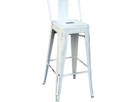 Relix σκαμπώ bar με πλάτη antique white