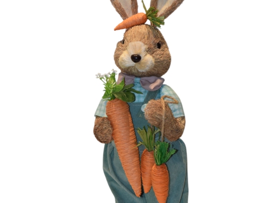 Grass Rabbit διακοσμητική πασχαλινή φιγούρα λαγού με καρότα 80 εκ