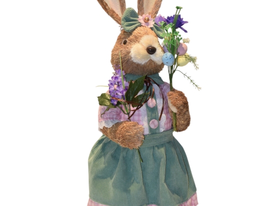 Grass Rabbit διακοσμητική πασχαλινή φιγούρα λαγουδίνας με λεβάντες 80 εκ