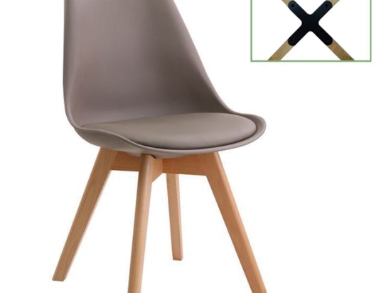 Martin καρέκλα pp sand beige ξύλινο πόδι metal cross