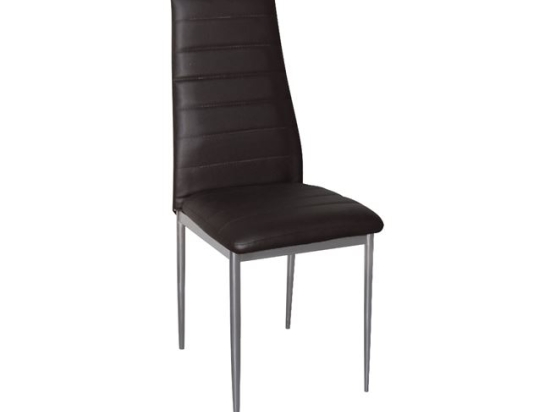 Jetta καρέκλα σκούρο καφέ κάθισμα pvc με γκρι βαφή