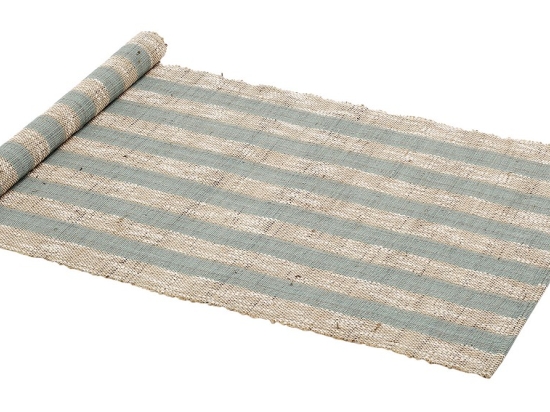 Ψάθινο runner με πράσινες ρίγες 45x150 εκ
