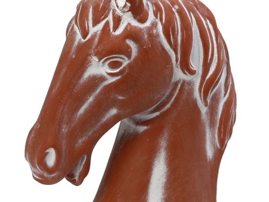 Ethnic κεφάλι terracotta αλόγου σετ δύο τεμάχια 19x10x24 εκ