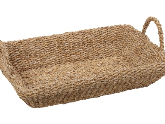 Ορθογώνιος δίσκος Seagrass με χερούλι 62x42x13 εκ