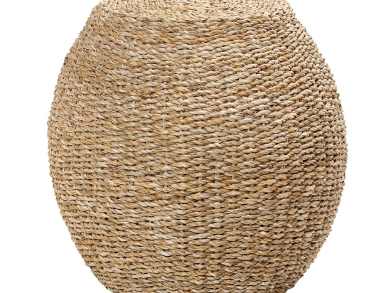 Ψάθινο σκαμπό από seagrass σε boho στυλ 44x43 εκ