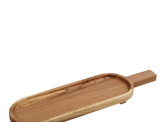 Πλατώ σερβιρίσματος ξύλινο με λαβή 70x20x4 εκ