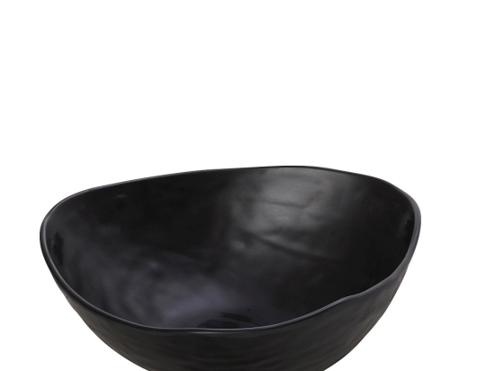 Μπωλ μαύρο στρογγυλό Wavy Matte μελαμίνης σετ δώδεκα τεμαχίων 25x25.5x9 εκ