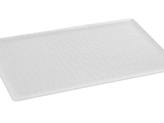 Wavy Matte White δίσκος σερβιρίσματος σετ των δεκαοχτώ τεμαχίων 53x33x2 εκ