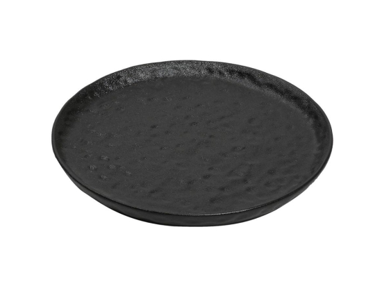 Στρογγυλό πιάτο Lava stoneware σε μαύρο χρώμα σετ των τεσσάρων τεμαχίων 20 εκ
