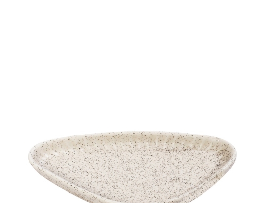 Gobi White Sand χειροποίητο πορσελάνινο πιατάκι τριγωνικό λευκό ματ σετ έξι τεμαχίων 20x11x2.6 εκ