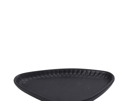 Gobi Black Sand χειροποίητο πορσελάνινο πιατάκι τριγωνικό μαύρο ματ σετ έξι τεμαχίων 20x11x2.6 εκ