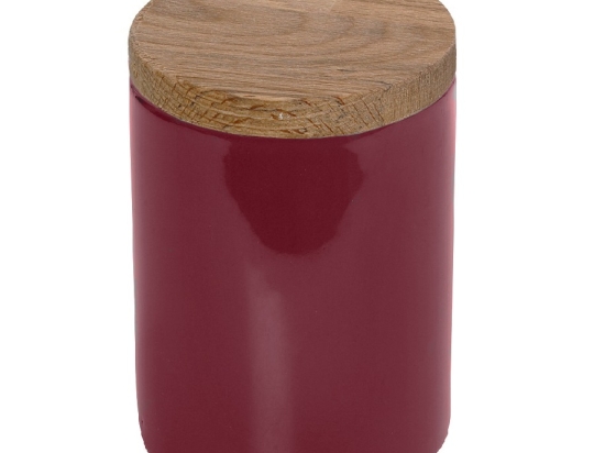 Δοχείο από πορσελάνη με ξύλινο καπάκι Pomegranate Essentials σετ έξι τεμαχίων 8x12 εκ