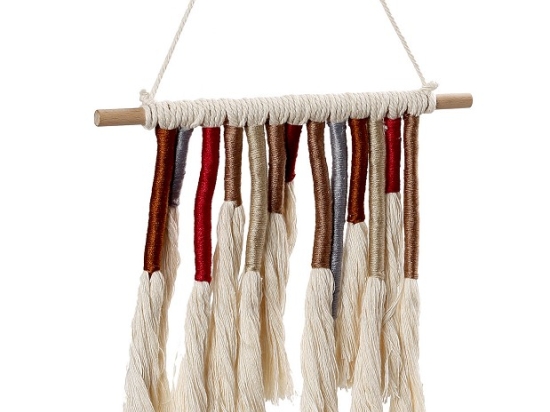 Boho πλεκτό χειροποίητο διακοσμητικό τοίχου με πολλά χρώματα 25x30 εκ